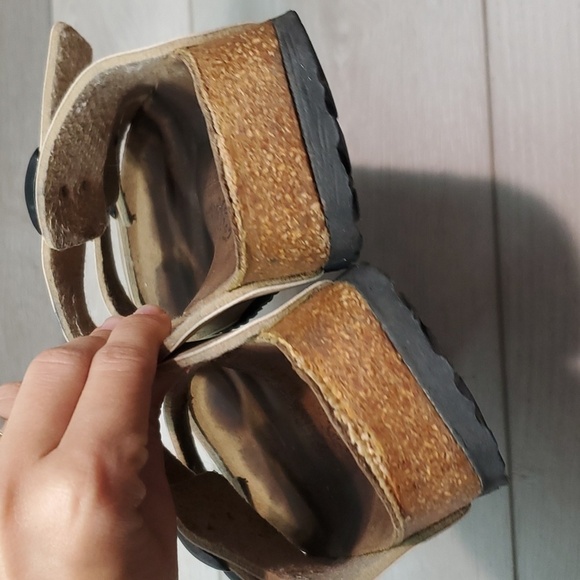Birkenstock Birkis Women Leather Taupe Sandals shoes sz 37/6 - Picture 7 of 12